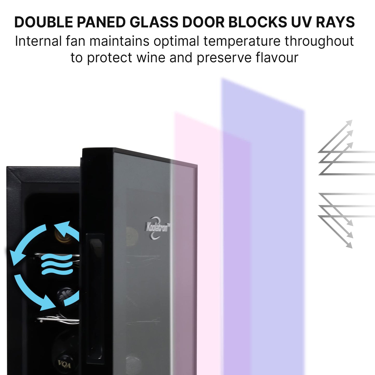 Koolatron Urban Series 12 Bottle Wine Cooler Refrigerator Dual Zone Thermoelectric Wine Fridge Freestanding Wine Cellar for Red White Sparkling Wine Ideal for Kitchen Apartment RV