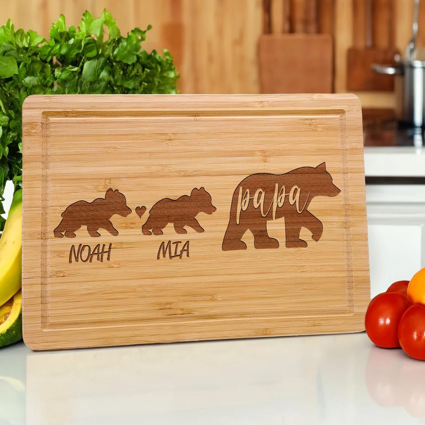 Personalized Cutting Board for Dad and Couples 2025, Custom Engraved Wedding Gifts, Fathers Day Gift from Kids, Anniversary, Engagement, Housewarming, Birthday, Christmas Gift Ideas for Men and Women