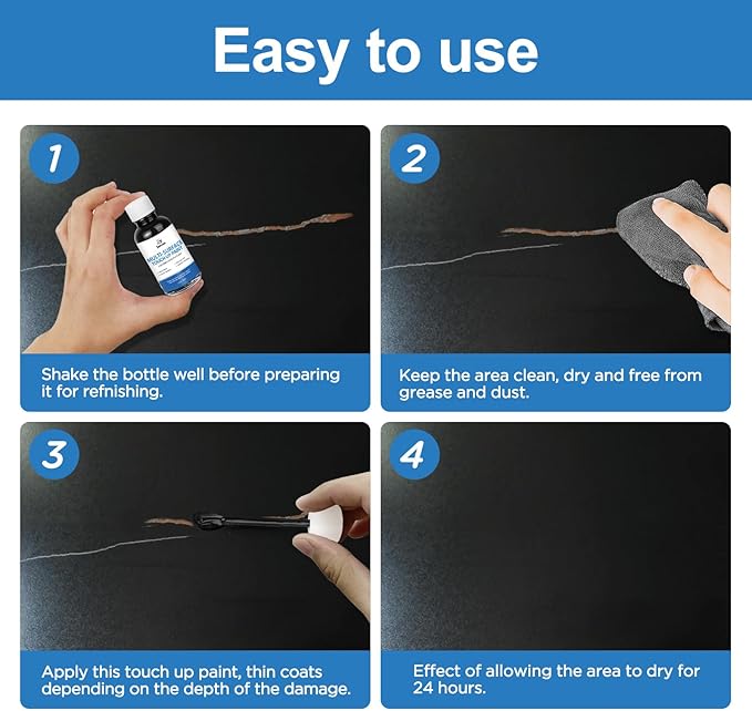Black Paint Semi-Gloss Black Multi Surface Touch Up Paint Repair for Wall,Door,Cabinets,Wood,Furniture, Appliance,Tile,Porcelain,Touch Up Paint Pen for Refrigerators,Washers,Dishwashers,Microwave 1.5fl oz