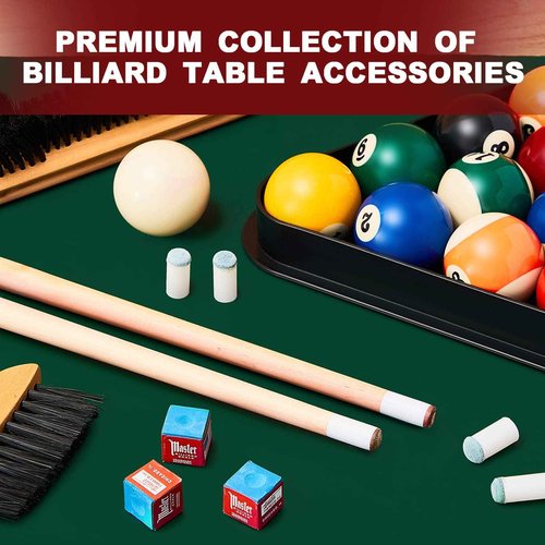 Outus 71pcs Pools Table Accessories Billiards Balls with Triangle Stand Pool Cue Chalks Cue Spot Sticker Brush(Standard Style Balls)