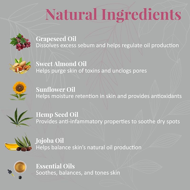 J&L Naturals | Face & Body Oil for Oily, Sensitive, Dry, Combination, Mature, & Dull Skin Types | With Jojoba Oil, Grapeseed Oil, Sunflower Oil (1 Fl Oz (Pack of 2), Balance (oily, combination))