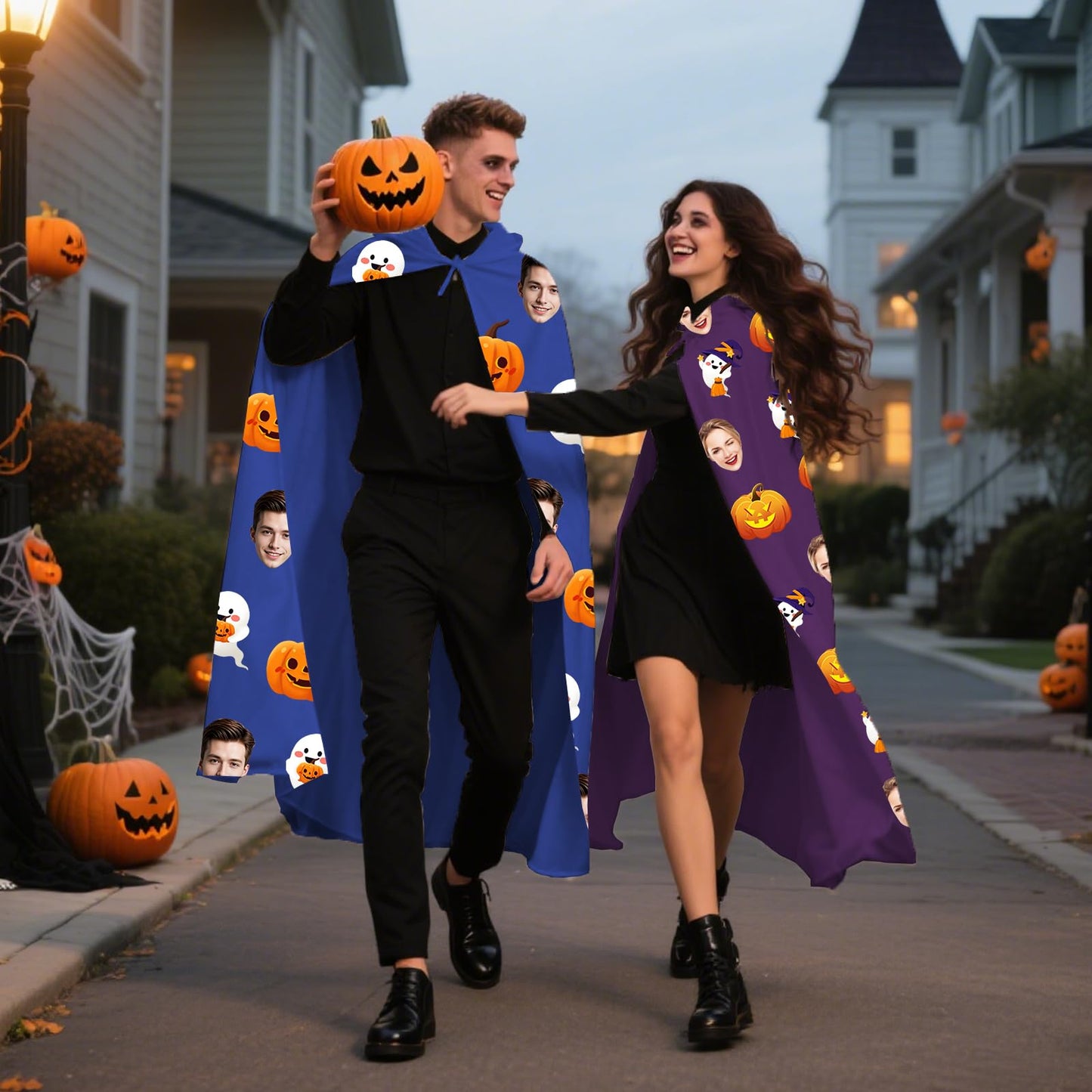 Personalized Halloween Hooded Cloak - Custom Photo Print Cape for Adults & Kids, Multiple Colors | Halloween Costumes Adult, Cloak with Hood,S-2Xl (90-180Cm) (Red)
