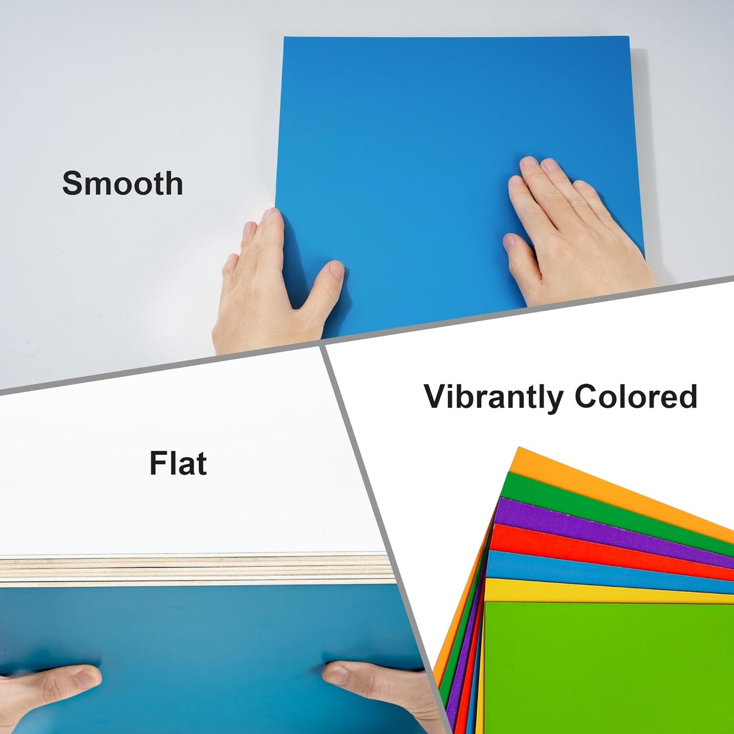 ROBOTIME 7-Pack Double-Sided Colored 1/8" Plywood Sheets - 12 x 16 x 1/8 Inch - Roller-Coated Solid Color 3mm Craft Wood Sheets for Laser Cutting, Engraving & Wood Burning - Assorted Colors