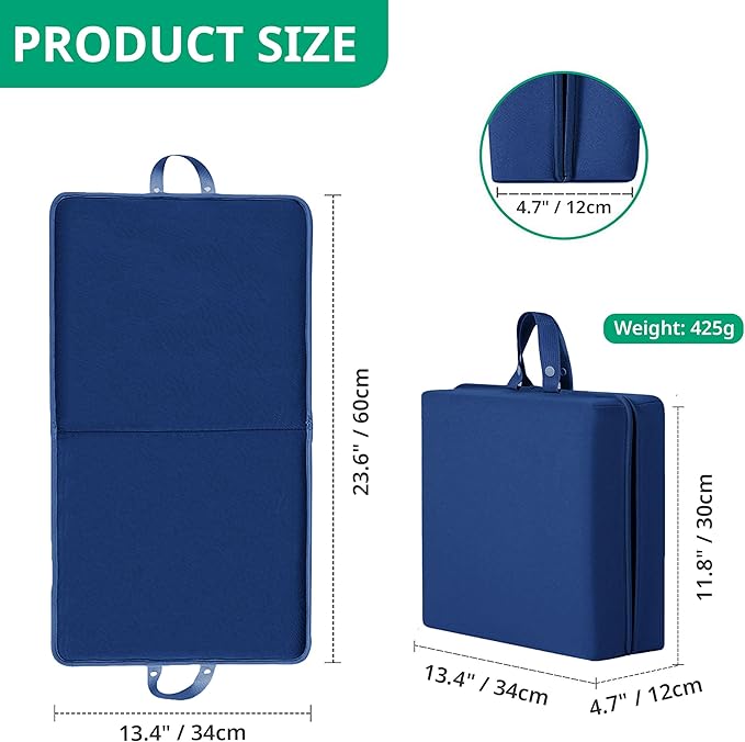 OFiSEXPT Garden Kneeling Pad,Bath Kneeler Pad,Memory Foam Knee Cushions for Gardening, Extra Thick Knee Pad, Water Resistant Prayer Pillow for Work, Yoga, Physical Therapy (Blue)