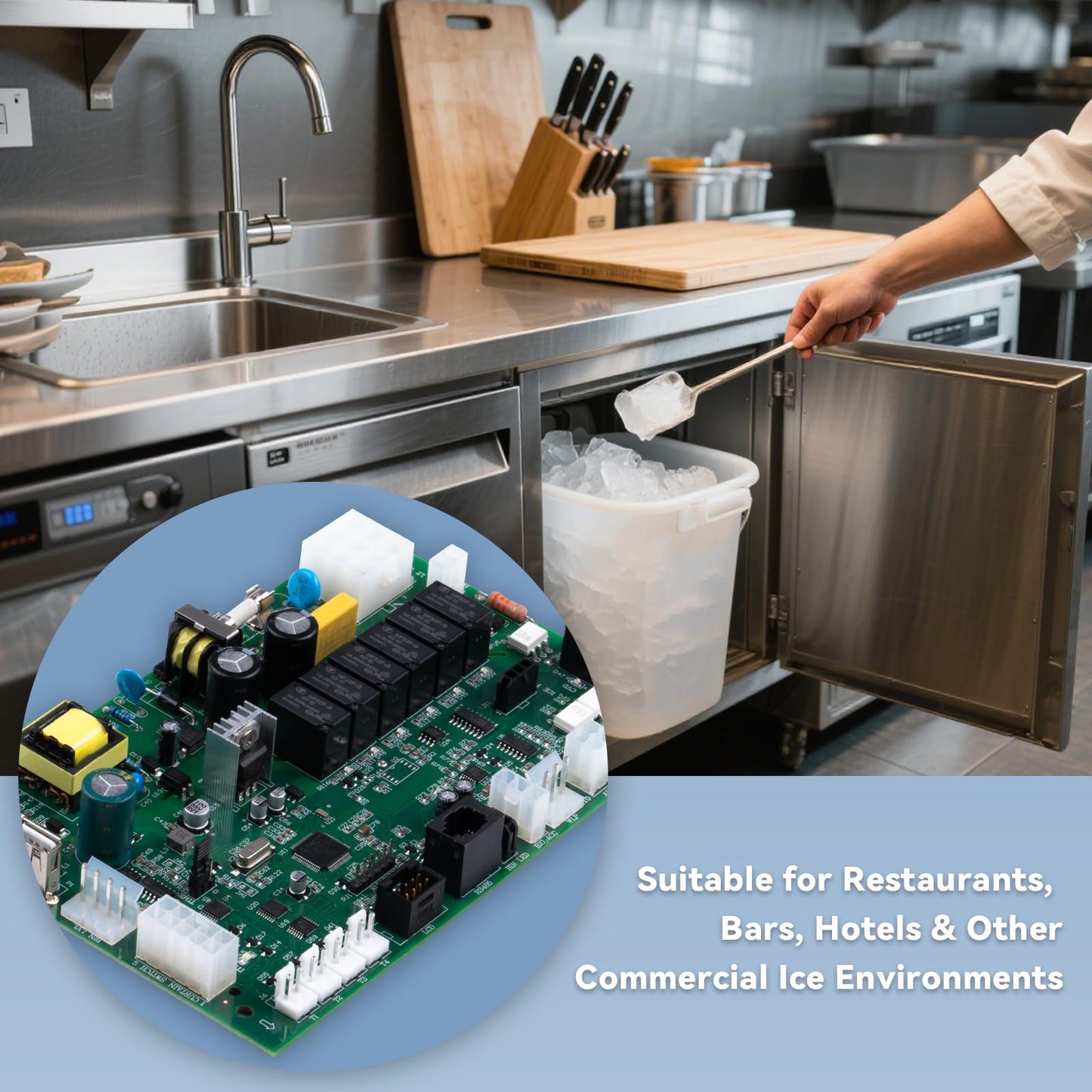 Zuomeng Ice Machine Control Board 000008309 Replacement PCB, Compatible with Manitowoc ID, IB, I, IR, IY, SY Series, Suitable for Commercial & Industrial Ice Makers