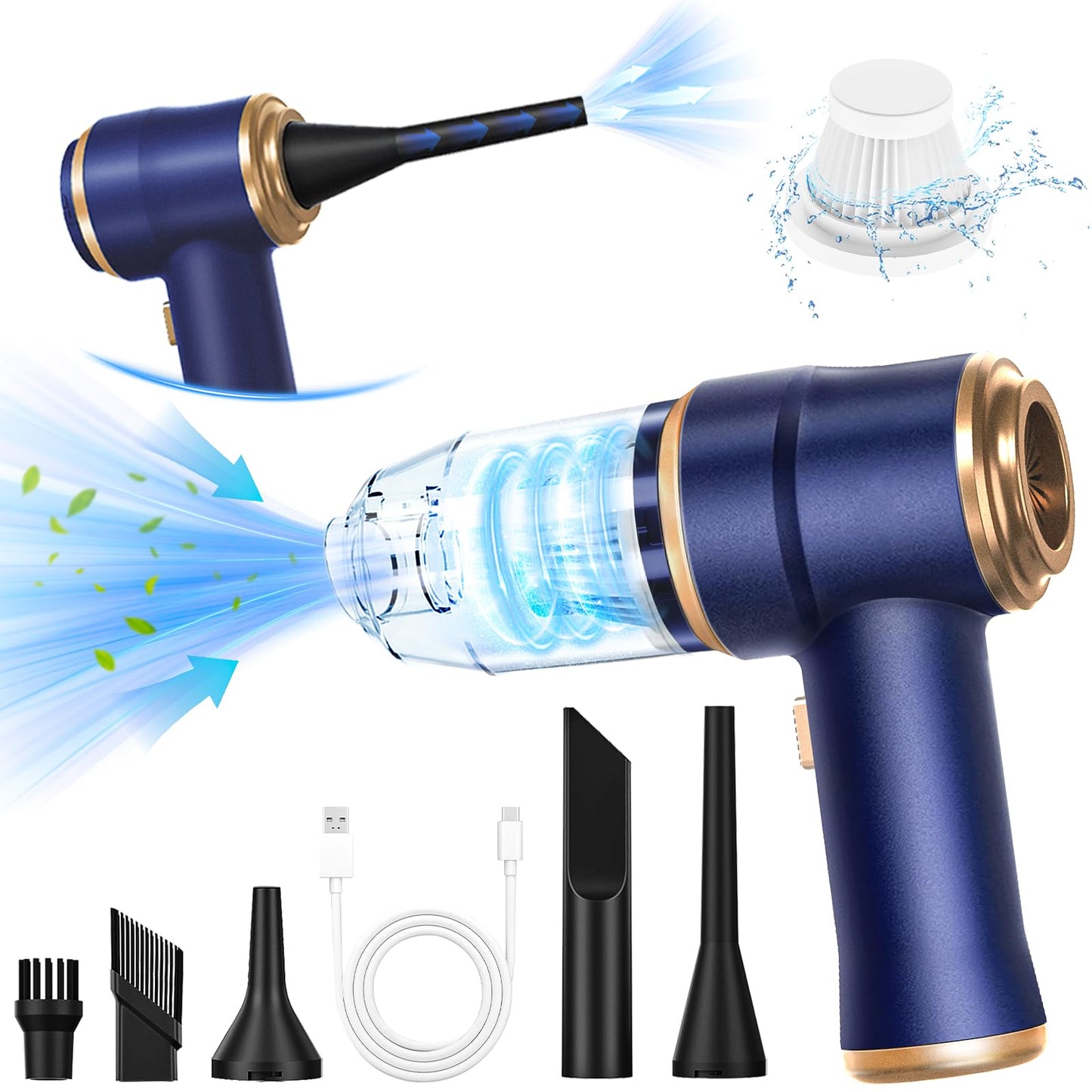 BELIBUY Handheld Car Vacuum Cleaner, Portable Cordless Mini Vacuums with Multi-Nozzles, High Power Dry Hand held Vacuum for Car, Computer, Sofa, Office, Pet, Home
