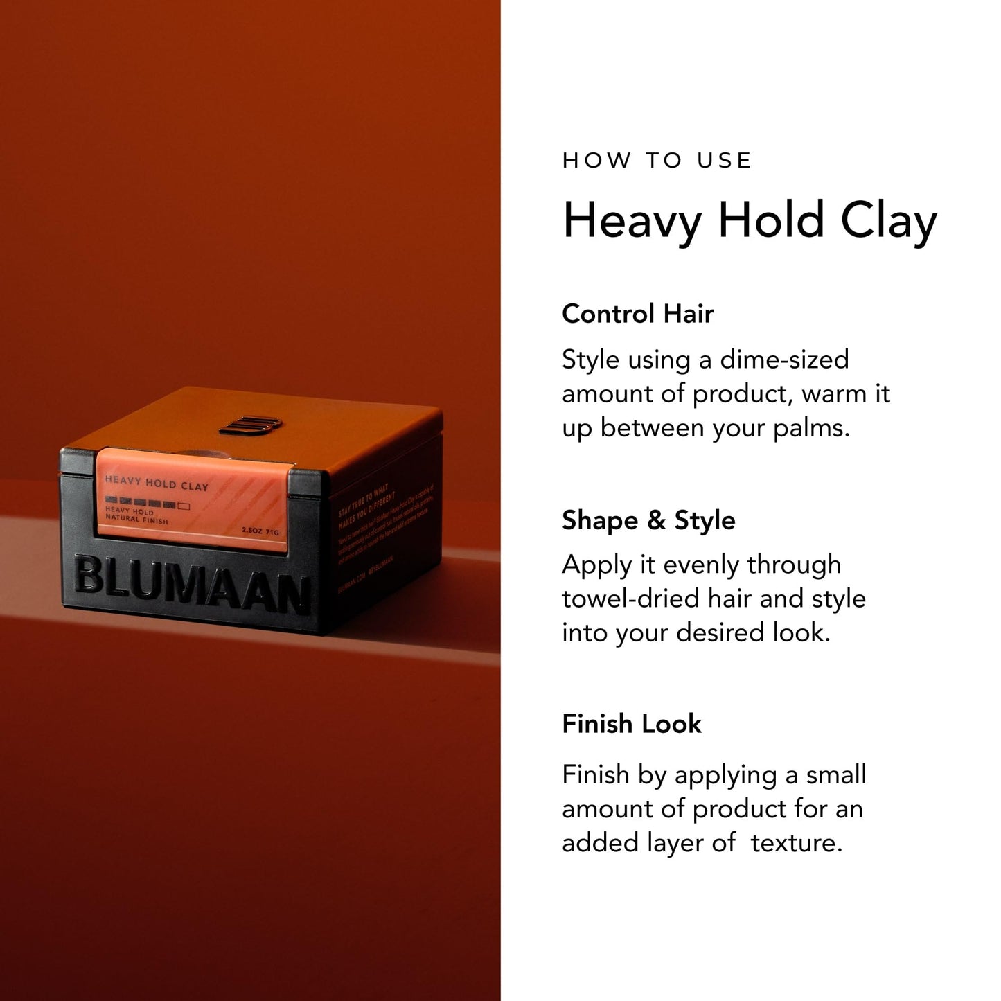 BluMaan Matte Cream Clay - High Hold Matte Finish - Versatile, Easy To Apply, Weightless Control, Nourishing and Cleansing Hair