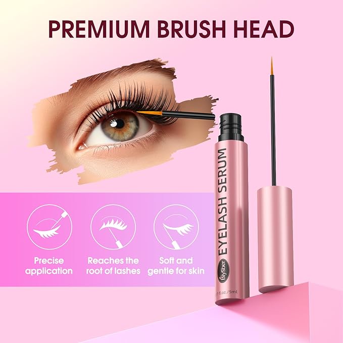 Lash Serum for Eyelash Growth: Premium Eyelash Growth Serum with Advanced Formula to Boost Longer Fuller and Thicker Lashes and Eyebrows - Gentle & Vegan for Sensitive Eyes