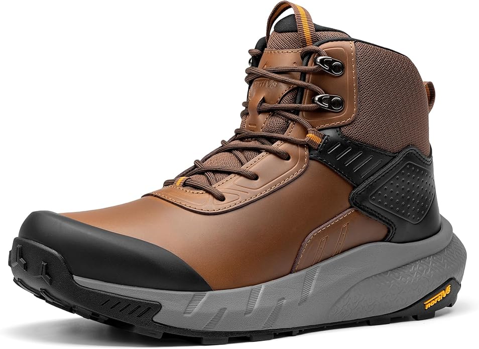 NORTIV 8 Men's Waterproof Military Tactical Work Boots Leather Motorcycle Combat Lightweight Non-Slip Hiking Boots for Men...