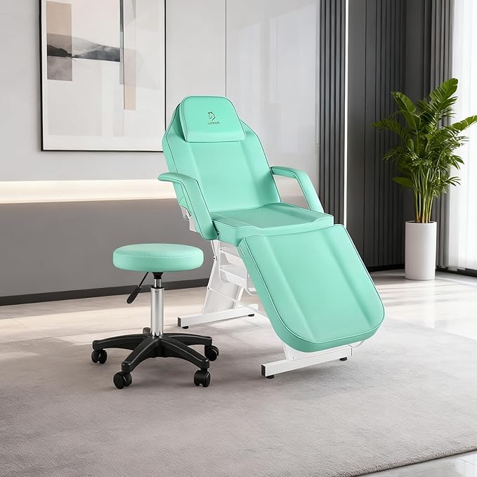 Massage Spa Bed Facial Chair Table Tattoo Chair 73in 3-Section Multipurpose Massage Bed Professional Facial Chair Tattoo Table Beauty Spa Salon Equipment Light Green