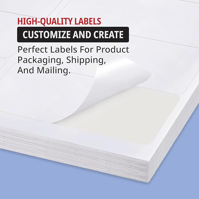 TAPE LOGIC Printable Self-Adhesive ½ x 1 ¾” White Laser Labels (25 Sheets of 80) | 2,000 All Purpose Blank Sticker Label, Office & Personal Supplies for Address Shipping & Mailing