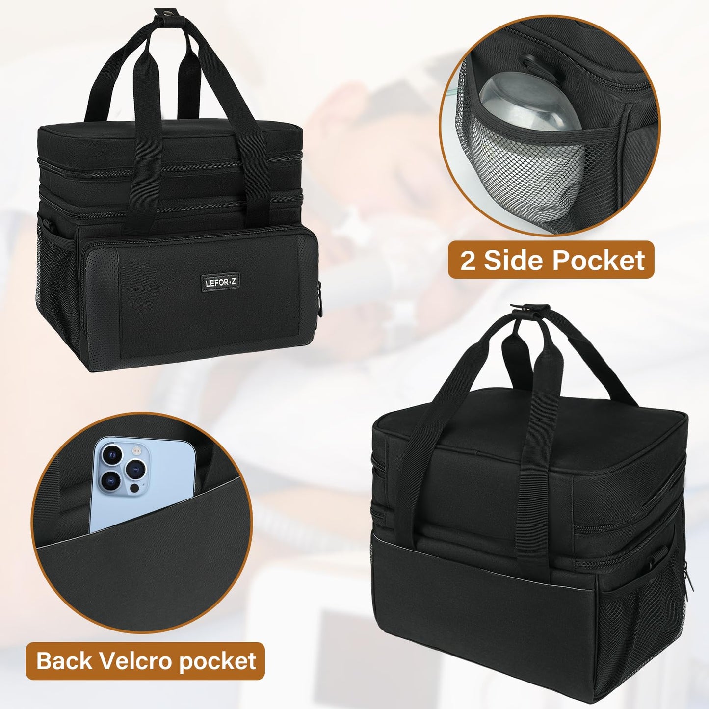Travel Carrying Bag Compatible with ResMed AirSense 11/10/10 elite,AirStart 10,Philip Dreamstation,3B Medical Luna G3,XT Fit,Portable Storage Organizer Case Fits for CPAP Machine and Accessories