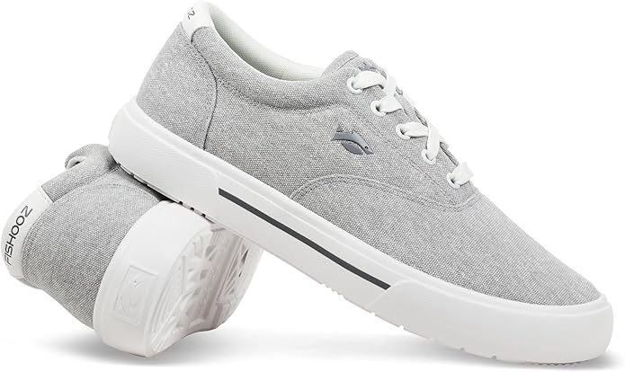 FISHOOZ Men’s Sunwashed Lace-Up Deck Shoes – Water-Repellent, Arch Support, Padded Collar, Sneaker Platform – Boat, Fishin...