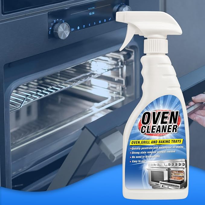Heavy Duty Stove and Oven Cleaner Kit, Includes Cleaning Tool, Razor, Scraper and 1 Pad to Remove Tough Stains - Use on Gas, Electric, Ceramic Surfaces, 16.9 Ounces, 4 Piece