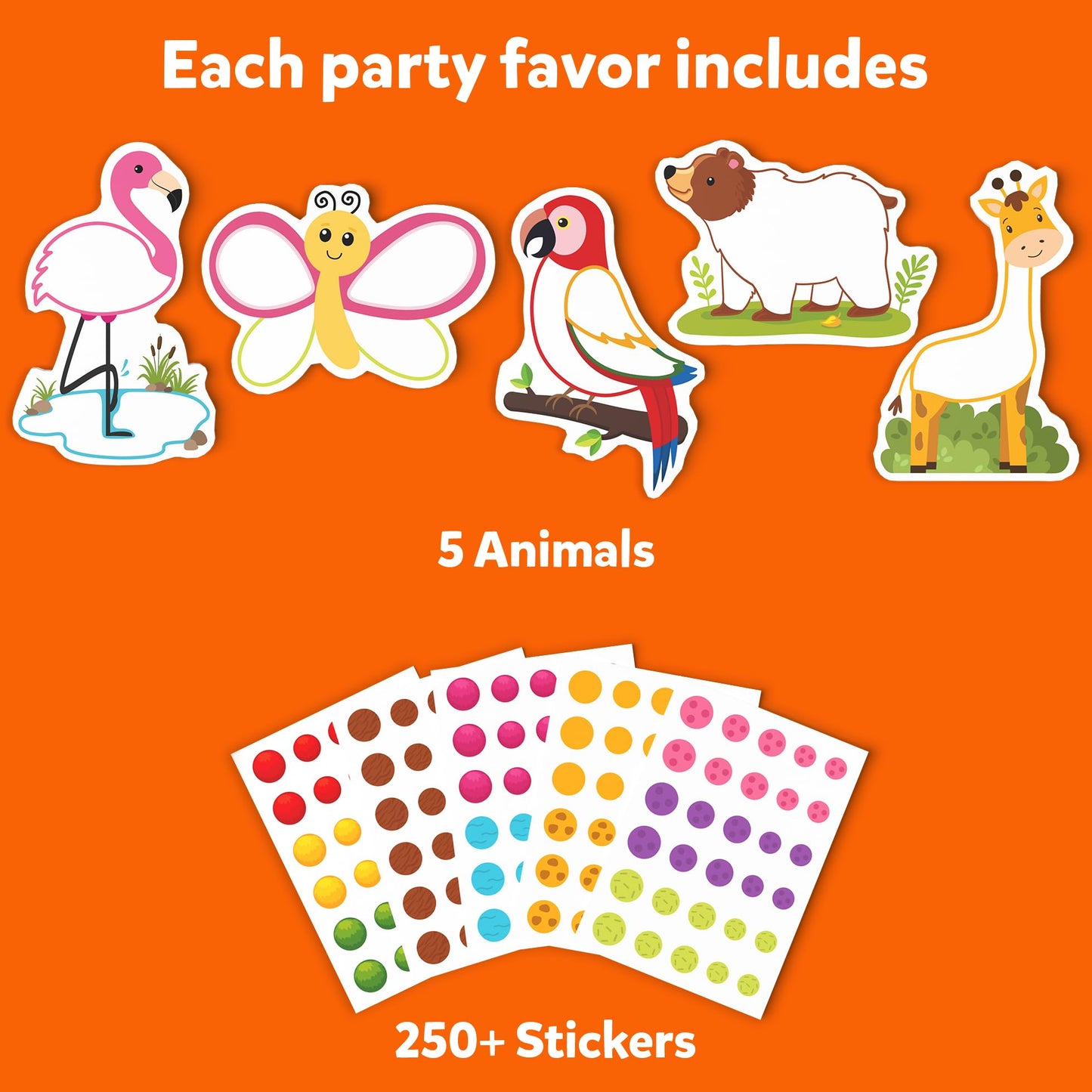 Skillmatics Party Favors (Pack of 15) - Dot It Animal Sticker Art for Kids, 500+ Stickers, Mess-Free Crafts, DIY Travel Activity, Return Gifts for Boys & Girls Ages 3, 4, 5, 6, 7