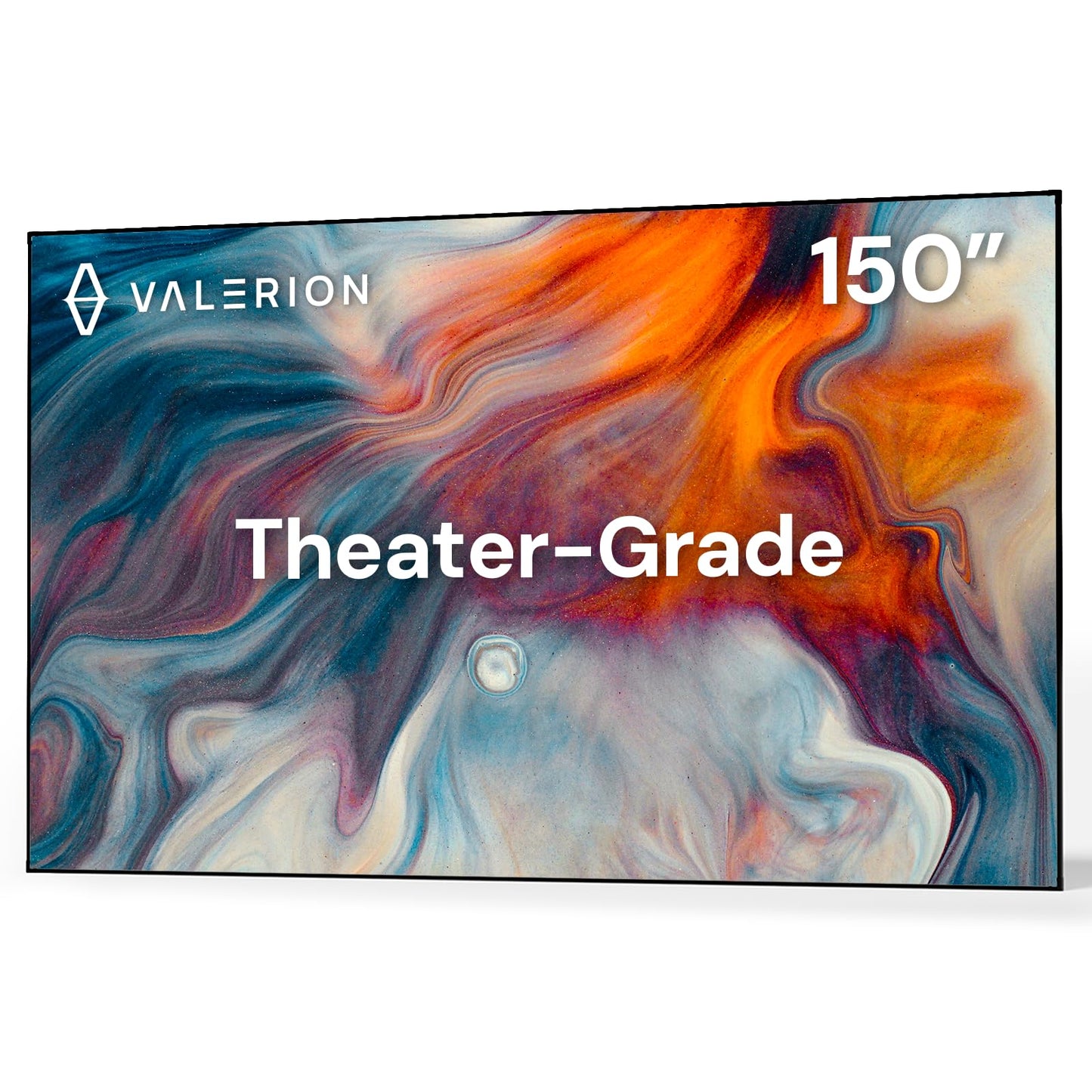 Valerion 150-inch Fixed Frame Projector Screen, 1.3 dB Gain, 80% PQE, 4K/8K Ultra HD, 3D Wall Mount Projector Screen, Works with Long Throw, Short Throw & Ultra Short Throw Projectors