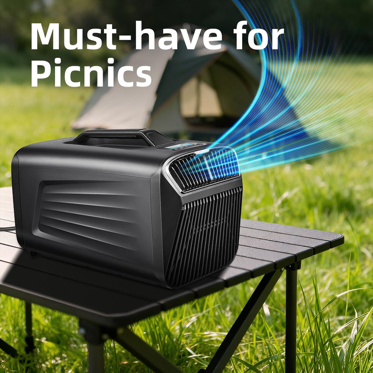 Outohome 5200BTU Portable Camping Air Conditioner For Tent Outdoor and Indoor Use,400W Low Power for RV,Truck,Van and Car Cooling (Dark Grey)