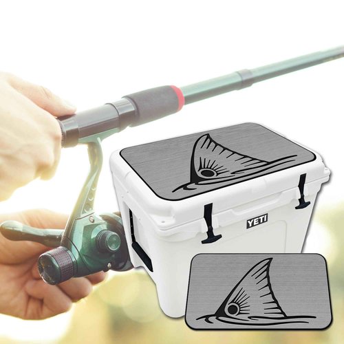 USATuff SeaDek EVA Mat Cooler Pad fits YETI 35 Tundra | Peel & Stick Application | Non Slip Comfort Accessories - Top Fin Redfish Tail (StormGray-Black)