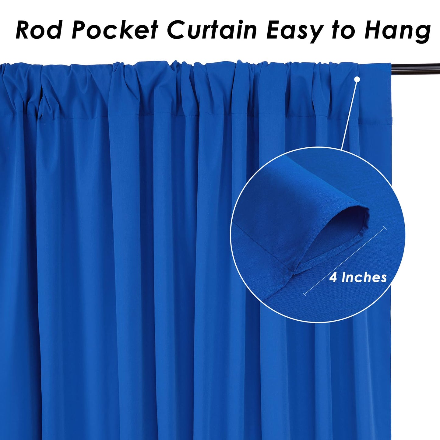 Backdrop Curtains Royal Blue 10ft x 10ft Polyester Photography Backdrop Drapes for Baby Shower Party Birthday Backdrop Decorations