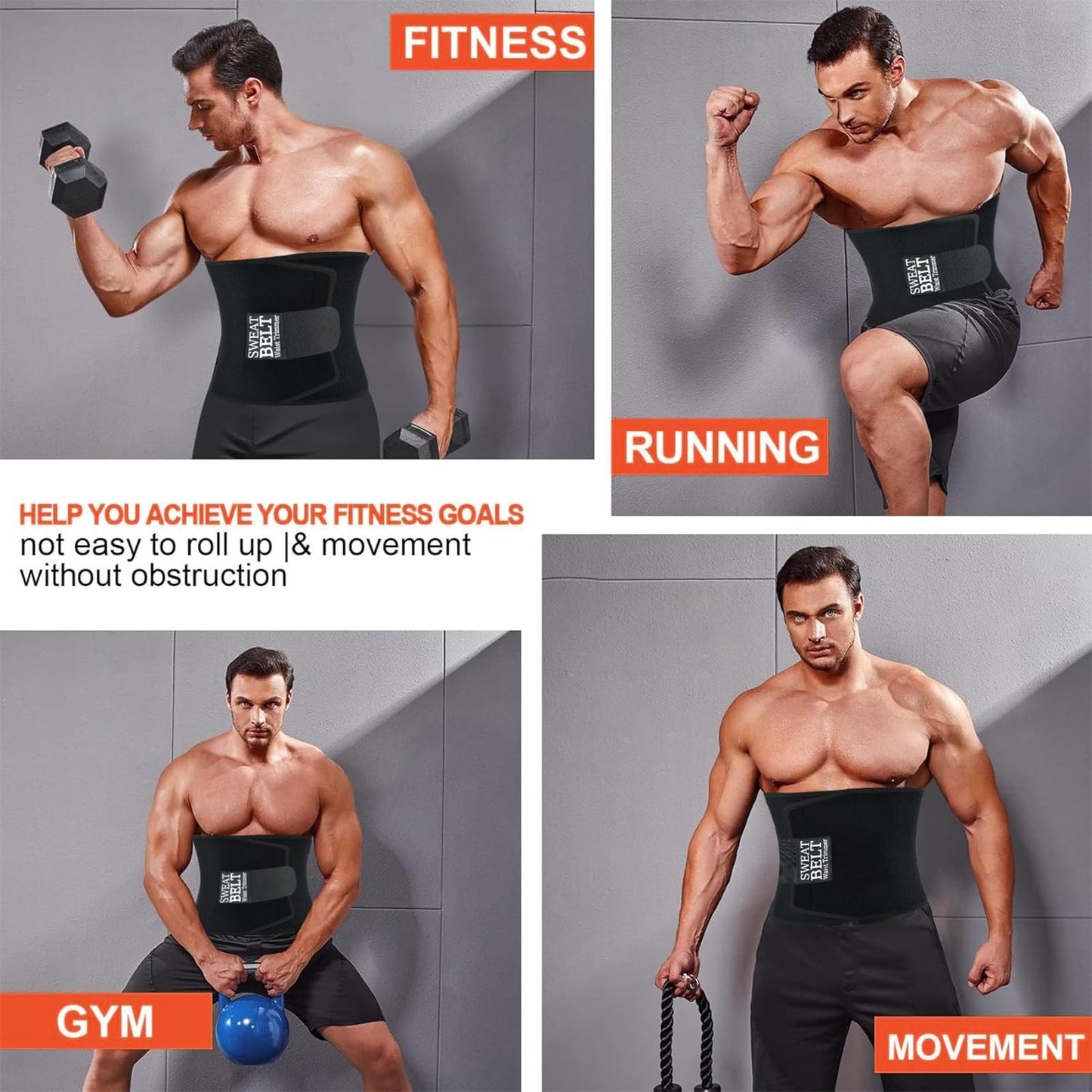 AMZBOSS Waist Trainer for Women & Men, Waist Sweat Band, Belly Band Sweat Belt, Stomach Wrap, Body Shaper Belt (Black, X-Large)