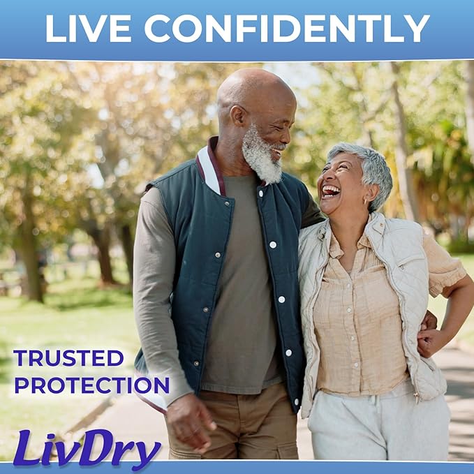 LivDry Incontinence Booster Pads, Use with Adult Diapers for Women and Men, Extra Comfort Softness, Disposable Pad (160 Count, Regular Length)