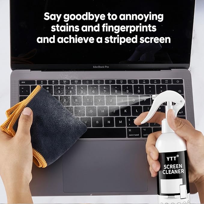 Screen Cleaner Spray – Large Bottle Computer Screen Cleaner, Cleaning Kit and Microfiber Cleaning Cloth for LCD LED OLED TV, Smartphone, iPad, Laptop, Computer, iPhone, MacBook (1 Pack)