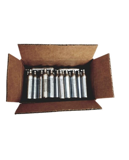 3Skull 12 Gram CO2 Cartridges for Paintball and Airsoft, Silver - Pack of 100