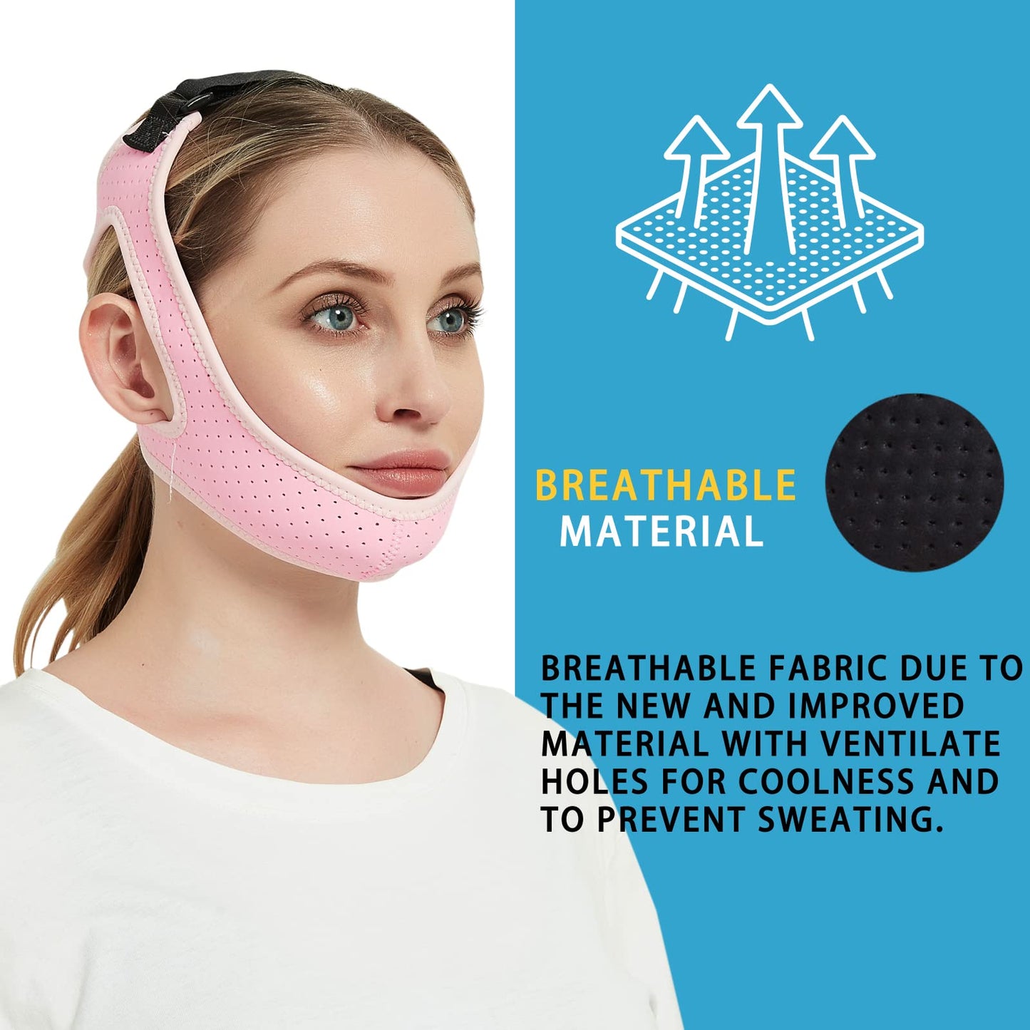 Double Adjustable Chin Strap for CPAP Users - Breathable and Snoring Solution Stop Snoring Chin Strap - Better Sleep Chin Strap for Snoring for Men and Women (Orange)