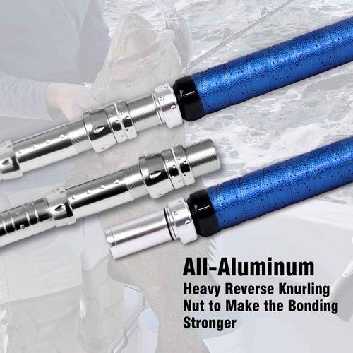 Fiblink Bent Butt Fishing Rod 2-Piece Saltwater Offshore Trolling Rod (5'6"-50-80lbs Roller Guides)