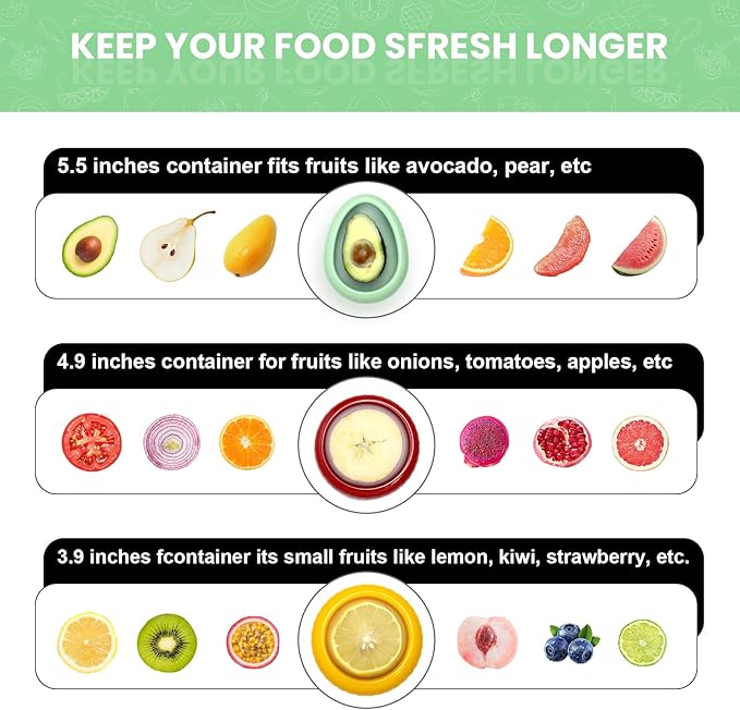 4 Pcs Reusable Avocado Onion Lemon Tomatoes Saver Keeper, Silicone Fruit and Vegetable Anti-Oxidation Storage Box Refrigerator, Fruit Veggie Holder Containers for Fridge (Cyan, Purple, Red And Yellow)