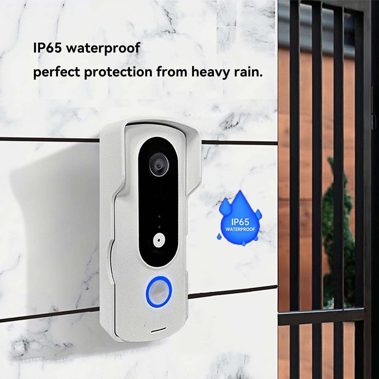 bqoeesok Wired 7-inch Smart Video Doorbell with Touchscreen Chime | 2K Head-to-Toe View | Event-Based Recording & No Monthly Fee | 20-User Tuya App | Stable Wired Power, No Battery Needed
