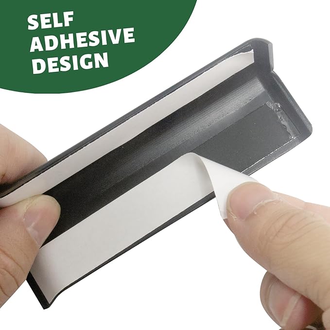 GAMZAU Baseboard Corner Blocks 4inch Height, Self Adhesive 3 Inside + 3 Outside Corners-Connector Between The Cove Base Wall Base Rubber Moulding Trim, Perfect Match for Our S100 Baseboard(Black)