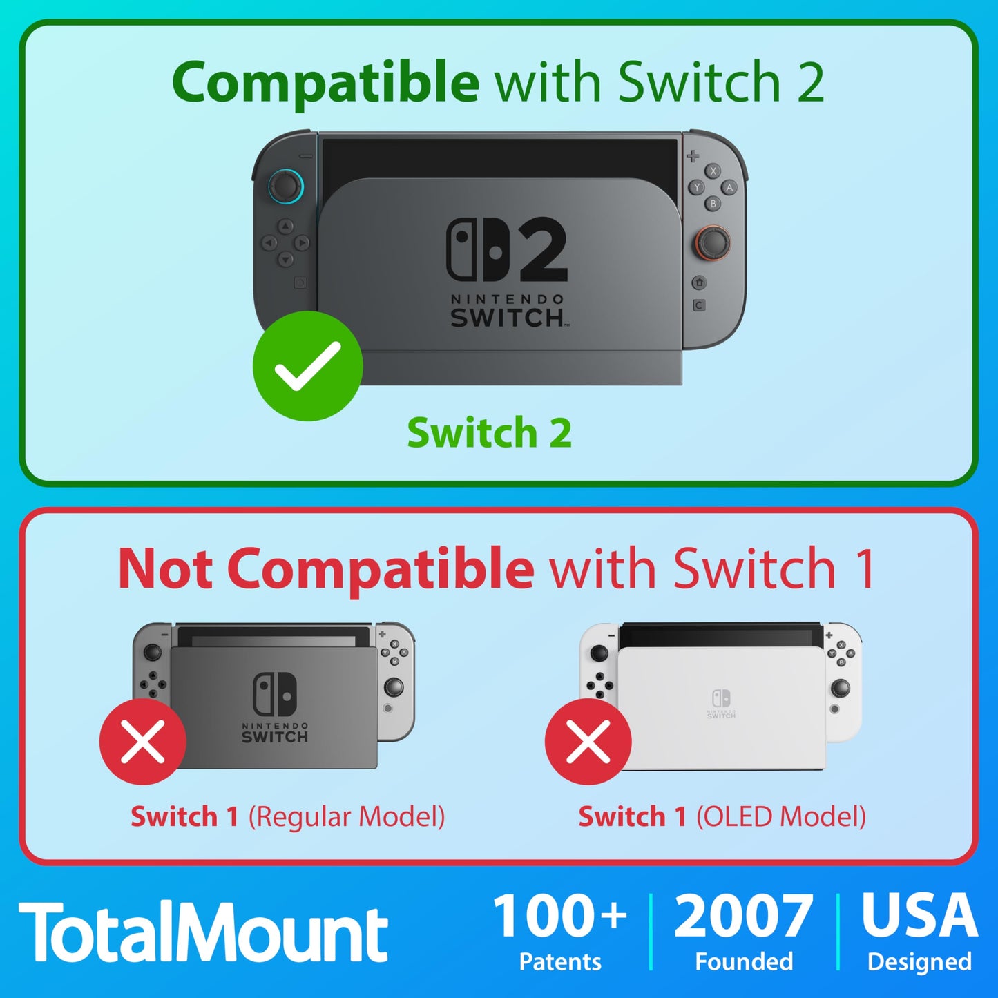 TotalMount Wall Mount for Nintendo Switch 2 (Mounts Switch 2 by TV) – Switch 2 Black