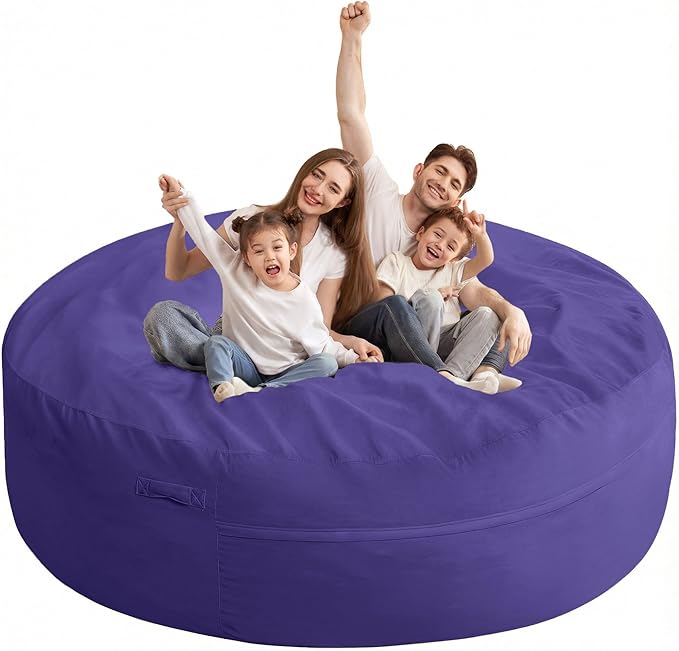 HABUTWAY XX-Large Bean Bag Chair: Giant 7' Memory Foam Furniture Bean Bag Chairs for Adults with Microfiber Cover 7Ft (Purple)