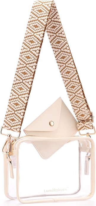LumiRakuen Clear Bag 12x6x12 Stadium Approved, Transparent Bag for Stadium Events, Concert Sports Festivals, 3 In 1 Design