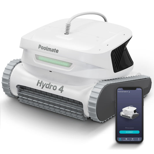 Hydro 4 Corded Robotic Pool Cleaner, Pool Vacuum for Inground Aboveground Pools, Floor Wall Waterline Cleaning, 4.1L Filter Basket, Pool Cleaner Robot Ideal for Pools up to 50 FT in Length