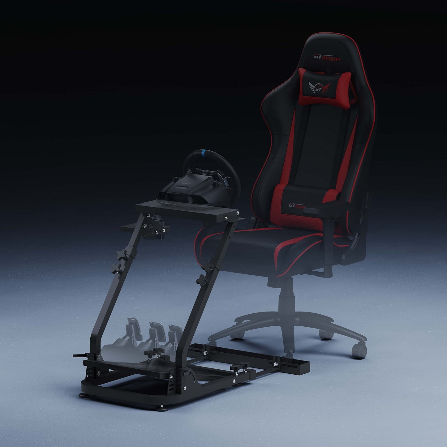 GT OMEGA Classic Wheel Stand - Compatible with Logitech G923, G29, & G920 and Thrustmaster T300, T500, TX & TH8A, Comes with a Chair Link