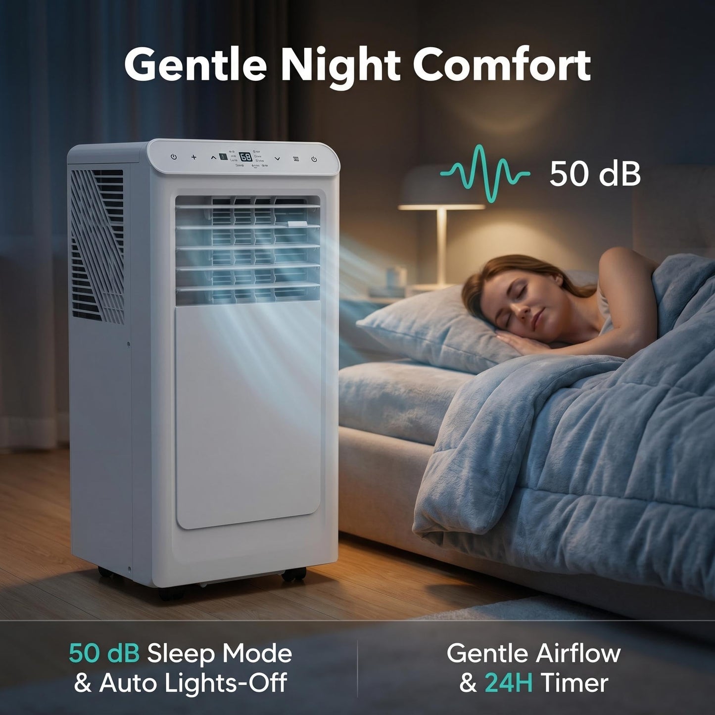 8,000 BTU Portable Air Conditioners, Portable AC Unit for Basement & Bedroom, Remote & Auto Evaporation, 4-in-1 Cooling Unit, Floor AC, Covers Rooms up to 350 Sq.Ft, Sleep Mode, Remote Control