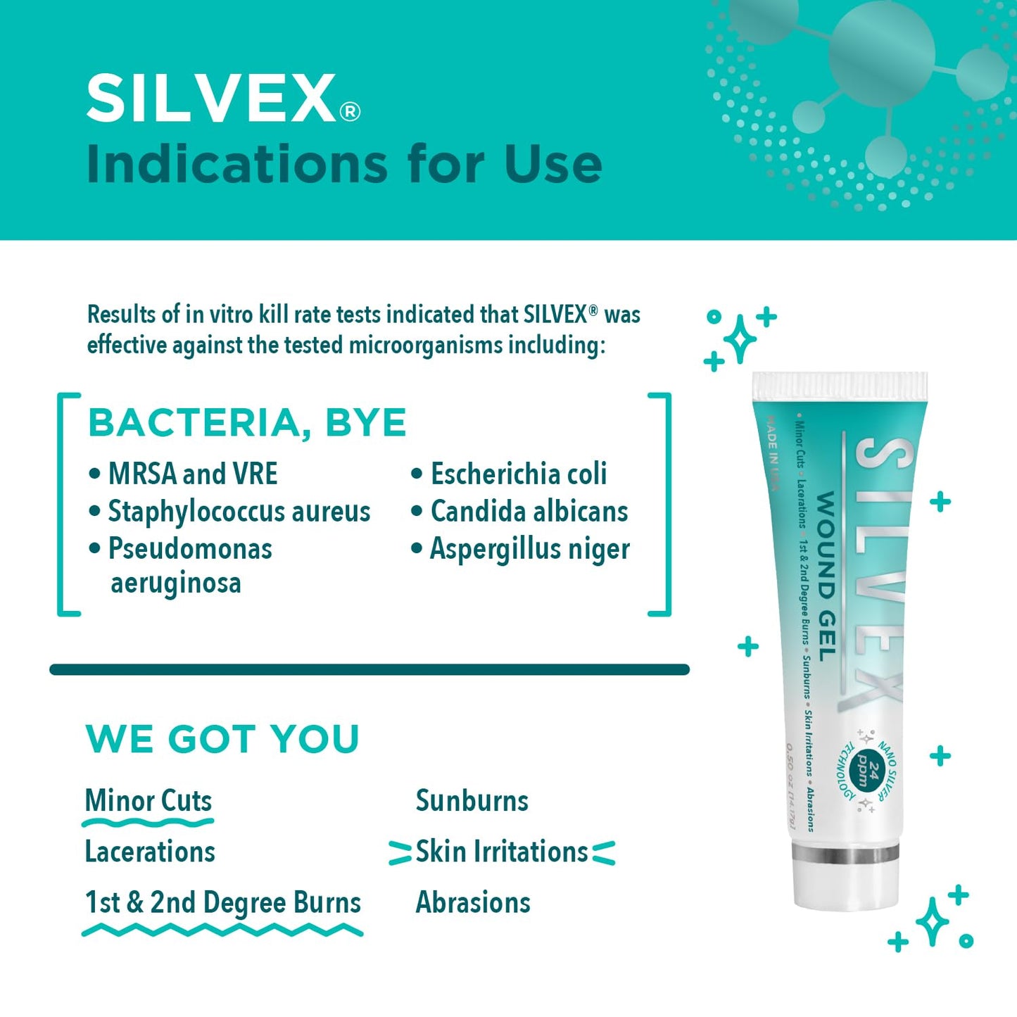 Be Smart Get Prepared SILVEX Wound Gel, 0.5 Fl Oz (Pack of 1), Clear