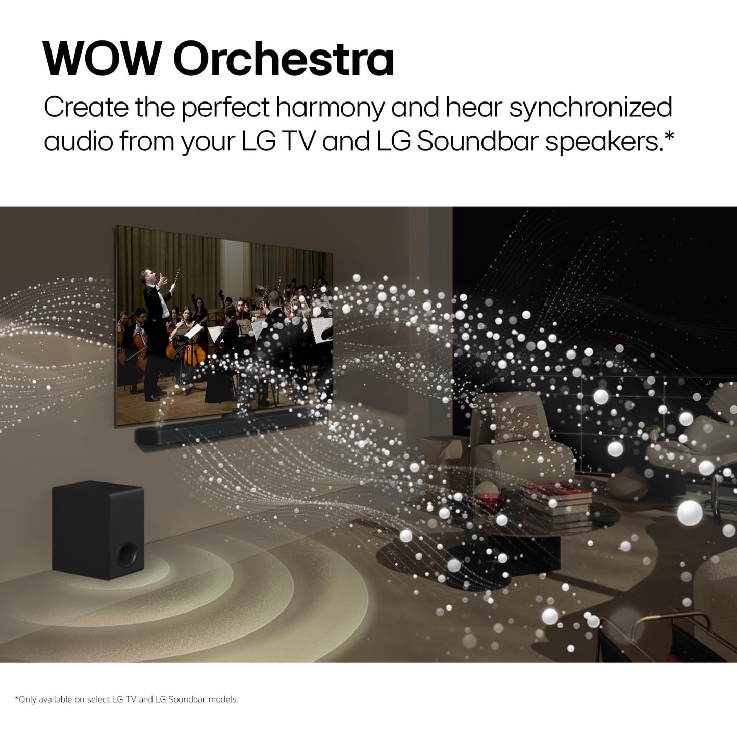 LG S95TR 9.1.5-Channel OLED evo TV Matching Home Theater Soundbar with Rear Surround Speakers and Wireless Subwoofer, Wow Orchestra, Dolby Atmos, WOWCAST Built-in