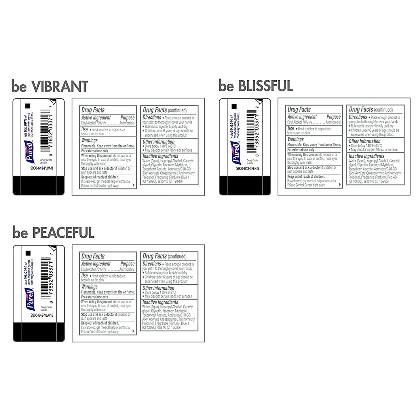 PURELL Advanced Hand Sanitizer Gel Infused with Essential Oils, Scented Variety Pack, 1 fl oz Travel Size Flip Cap Bottles (Box of 12 Bottles)- 3901-24-CMRMETRY