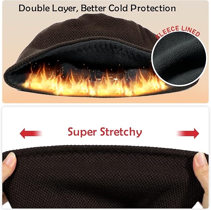 Lvaiz Mens Winter Beanie Hat Warm Fleece Lined Skull Cap for Men Reversible Women Windproof Watch Hat Knit Warm Unisex Beanie