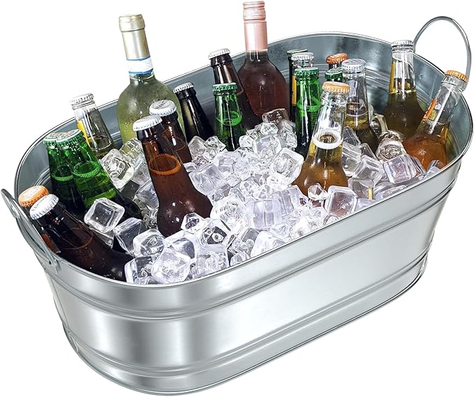 Ice Bucket - Beverage Tub Beer Ice Buckets for Parties- 6.2 Gallon (23 L)- Champagne and Wine Buckets with Handles - Cheer...