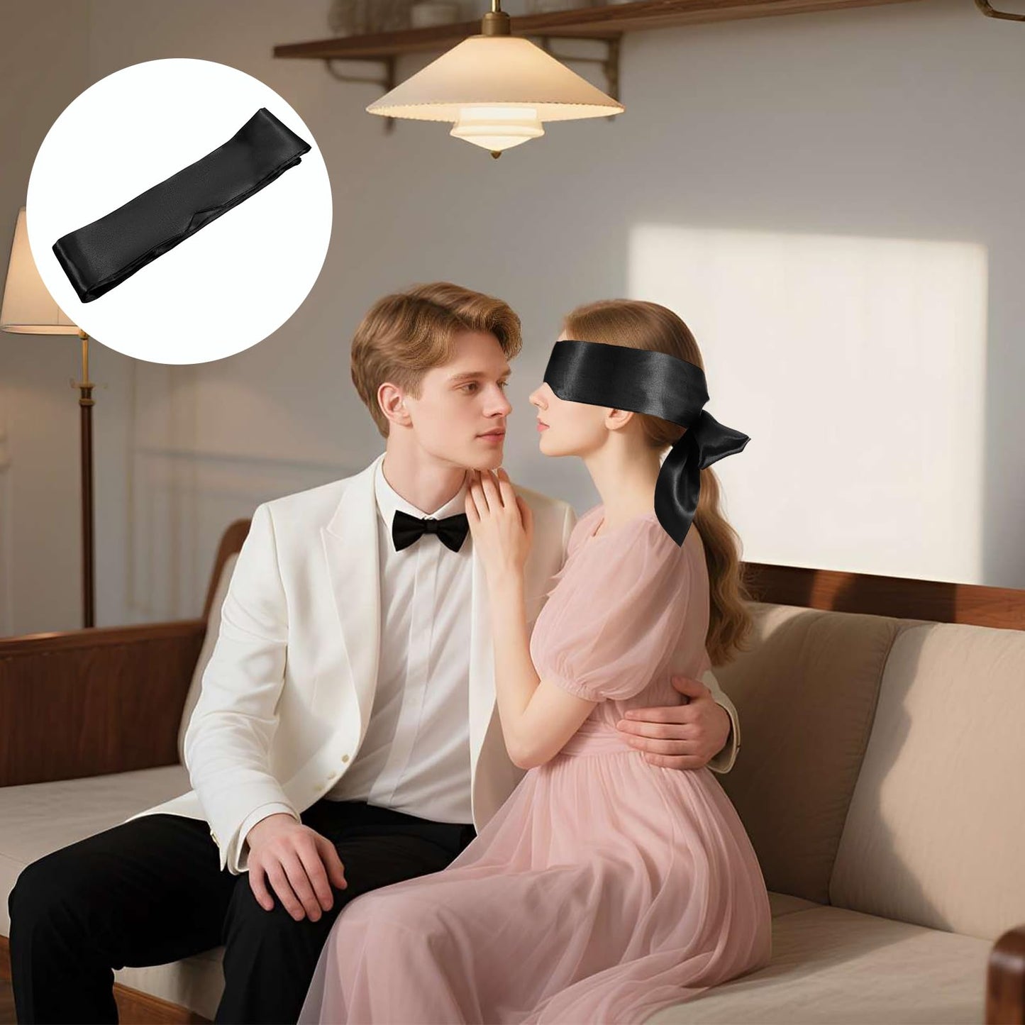 Soft Black Satin Eye Mask, Eye Mask Blindfold for Women Men Comfortable Satin Sleep Masks Silk Satins Blindfold Sleep Masks Eyes Cover Silk Sleeping Blind Folds for Night Sleeping Travel