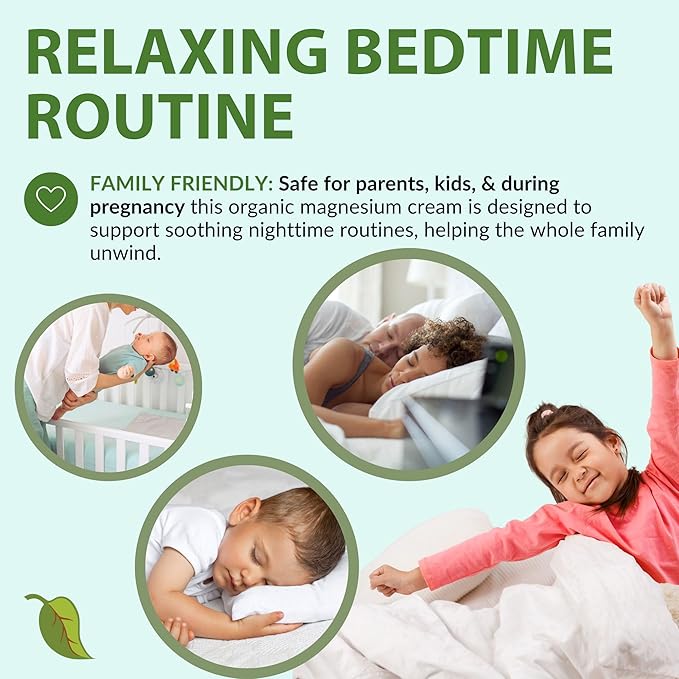 Taspen's Organics Magnesium Unscented Sleep Cream | Natural Nighttime Topical Magnesium for Babies, Toddlers, Kids & Pregnancy | Promotes Relaxation, Deep Sleep & Soothes Muscles (4 oz)