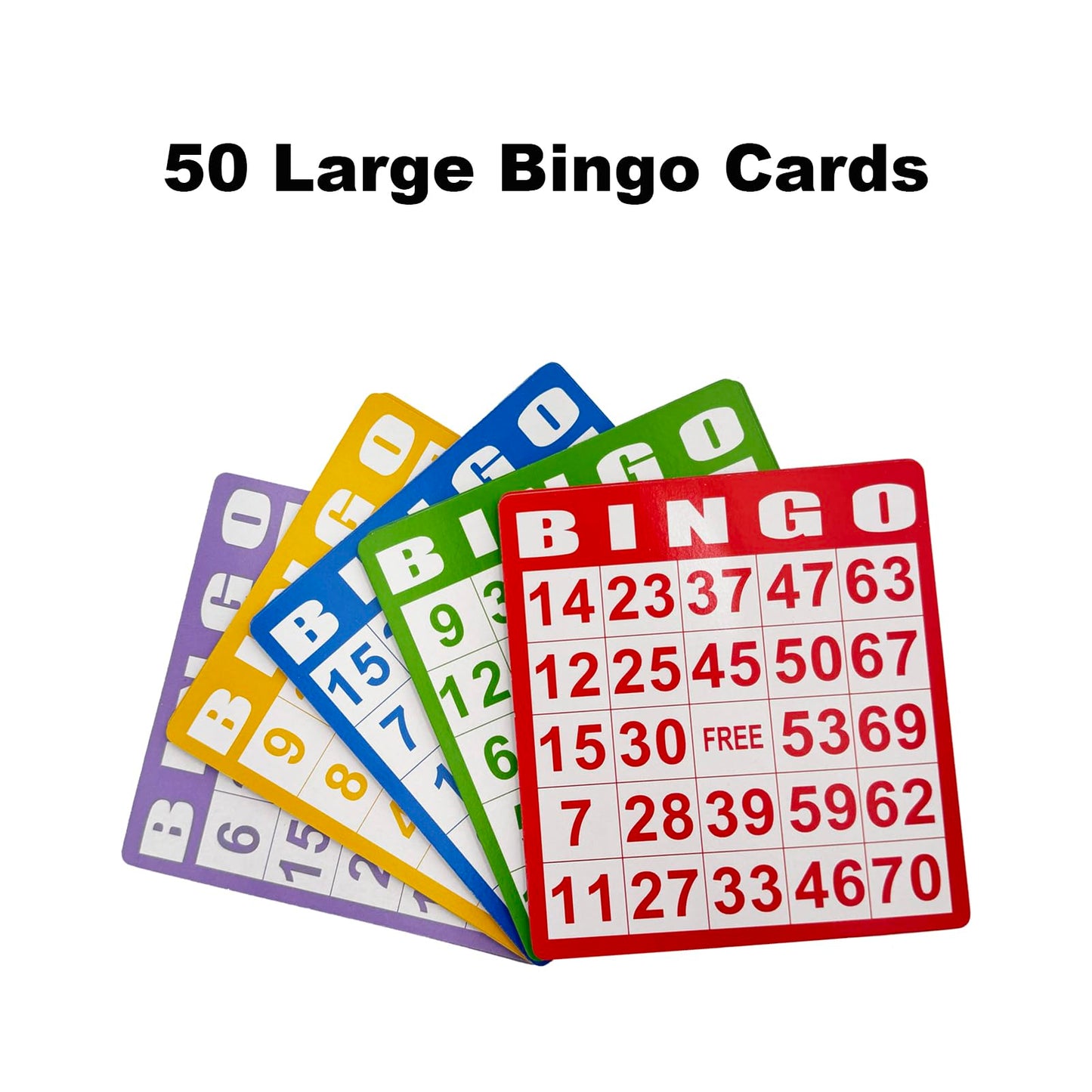 JUNWRROW Deluxe Bingo Game Set- 6inch Wheel Cage,500 Colorful Chips with a Bag,50 Bingo Cards,500 Sheets Paper Cards,75 Balls with a Bag,Master Board, Storage Bag -Ideal for Large Groups, Parties