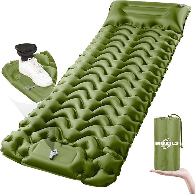 MOXILS Sleeping Pad, Ultralight Inflatable Sleeping Pad for Camping, Built-in Pump, Ultimate for Camping, Hiking, Airpad, ...