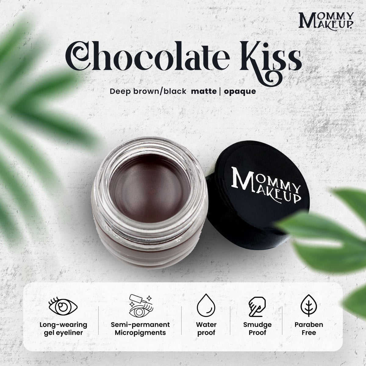 Mommy Makeup Waterproof Stay Put Gel Eyeliner Pot with Semi Permanent Micropigments - Long Lasting, Highly Pigmented Eye Liner,