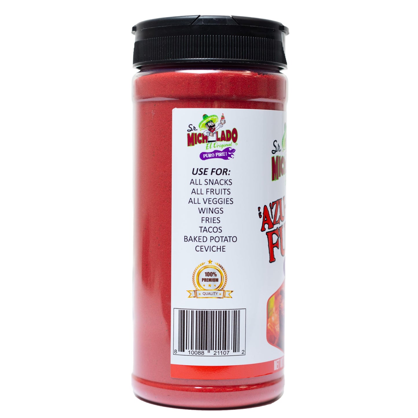 Azu-Mecha FURIA Snack Seasoning - Sr. Michelado - Bottle Snack Flavor powder - Use for Snacks, Fruits, Veggies, Wings, Fries, Tacos, Baked Potato, Ceviche, etc