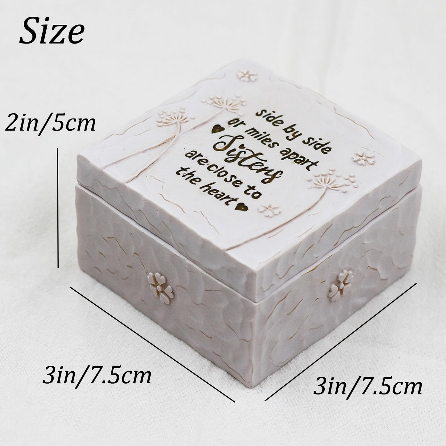 Sister Birthday Gifts - Mothers Day Birthday Gifts for Sister, Big Sister Gifts for Girls, Sisters Gifts from Sister, Sister in Law Gifts, Soul Sister Gift for Women Hand-Painted Keepsake Box
